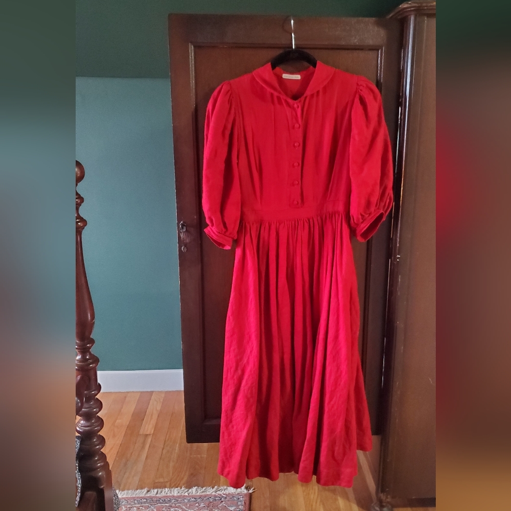 Little Women Atelier Red Meg 3/4 Sleeve Dress